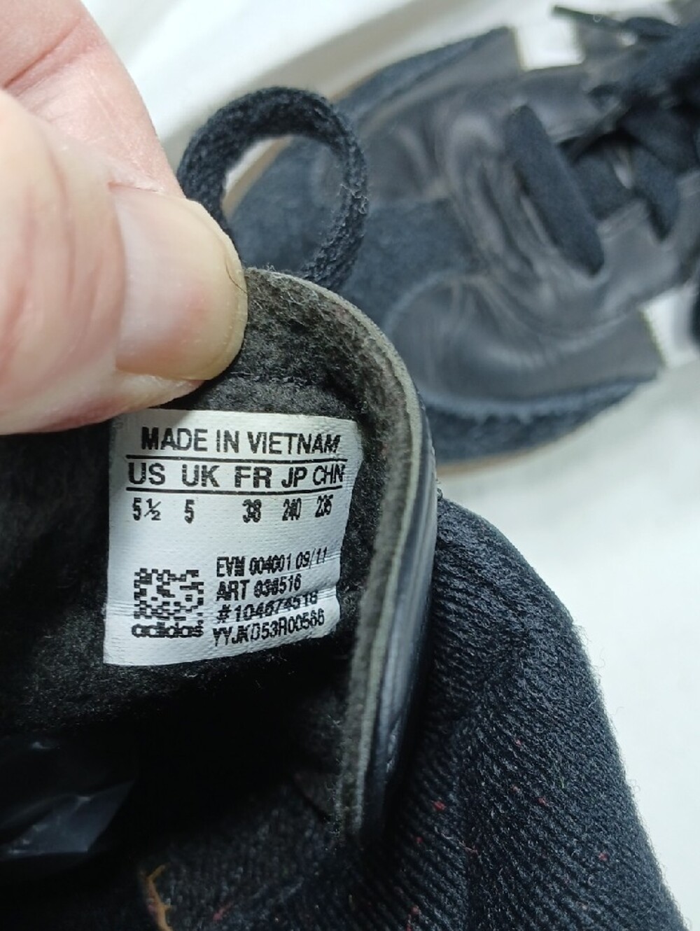 adidas Black and White Classic Leather Sneakers - Picture 12 of 13